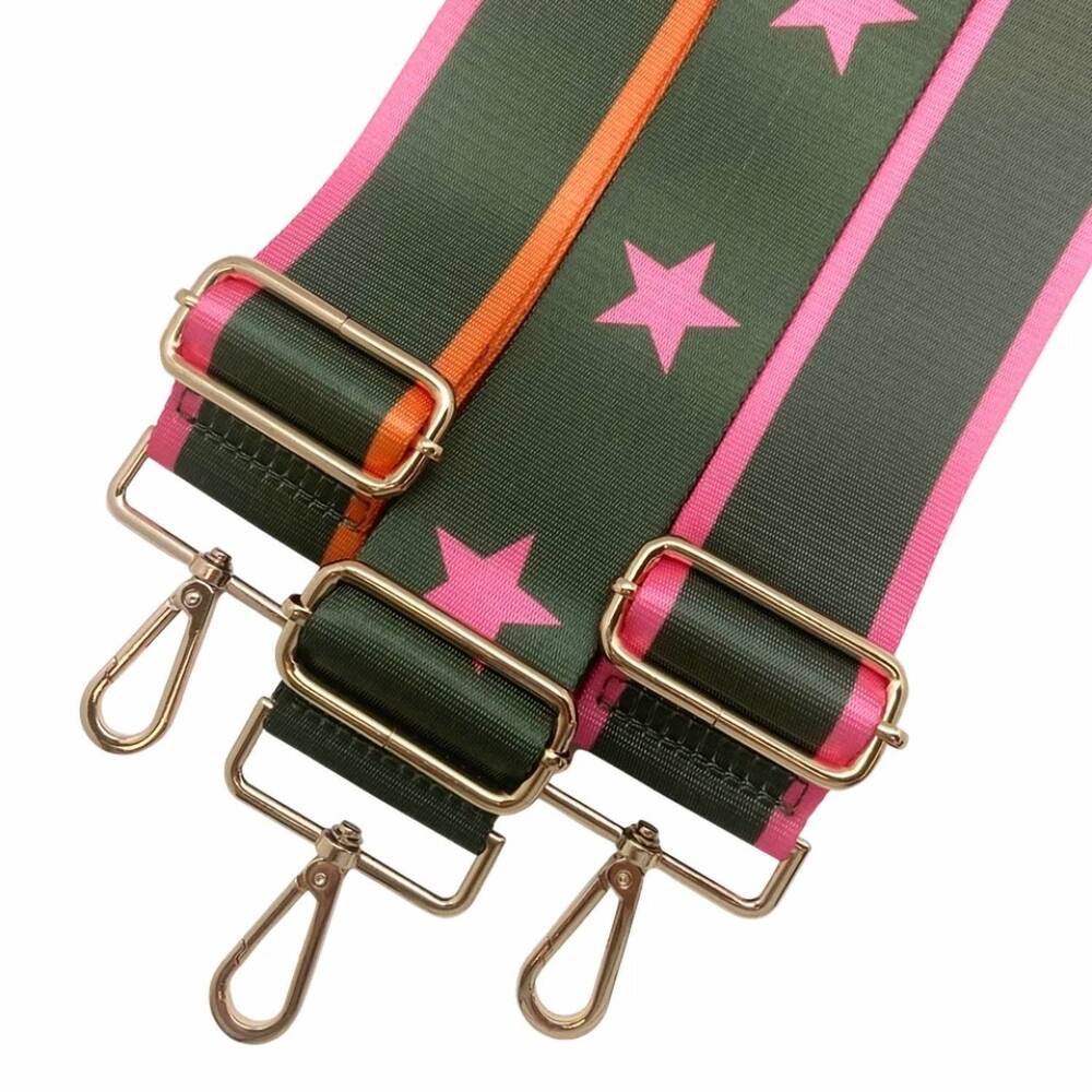 NEW CTHRU women's edged adjustable crossbody bag strap in pink edge